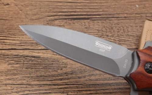 2018 Jeep DA133 Titanium Tactical Folding Knife 440C Wood Handle - 5 AVAILABLE!!