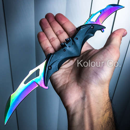 BATMAN RAINBOW KNIFE SPRING ASSISTED FOLDING BLADE POCKET DARK KNIGHT JOKER NEW - 4 Available!!