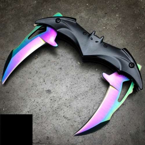 BATMAN RAINBOW KNIFE SPRING ASSISTED FOLDING BLADE POCKET DARK KNIGHT JOKER NEW - 4 Available!!