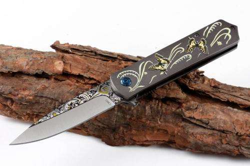 CM83 440 blade folding knife with 3D pattern and line lock -  Last 2 Available!!