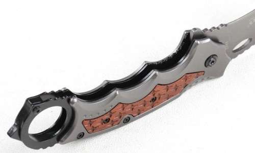 NEW - Fox FA42 Karambit 440C Titanium Coated Blade Wood + Steel Handle Claw Knife  - 2 Available!!