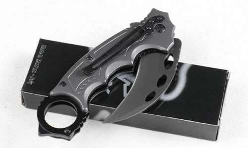 NEW - Fox FA42 Karambit 440C Titanium Coated Blade Wood + Steel Handle Claw Knife  - 2 Available!!
