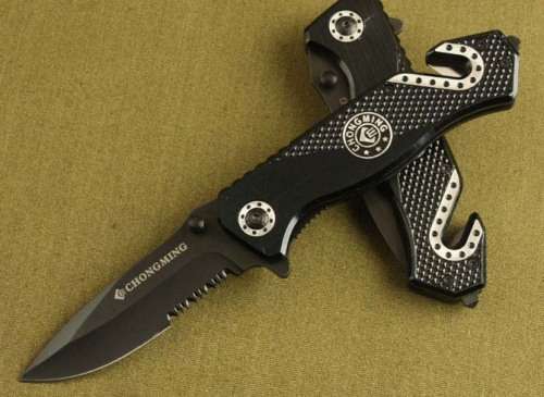 Chongming 319 Oxide Blade Tactical Rescue Knife Serrated Blade Aluminum Handle  -  2 Available!!