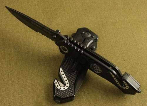 Chongming 319 Oxide Blade Tactical Rescue Knife Serrated Blade Aluminum Handle  -  2 Available!!