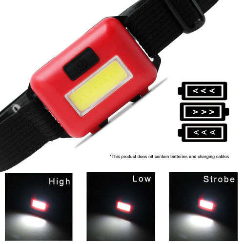 Mini 3 Modes Waterproof COB LED Flashlight Outdoors Headlight - 10 Available!