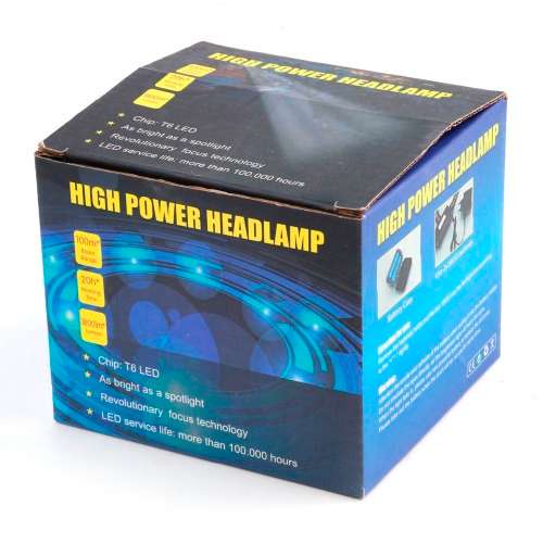 T6 LED 1800 Lumen Rechargeable Headlamp With Zoomable Focus - 4 Modes Blue Light - 2 Available!!