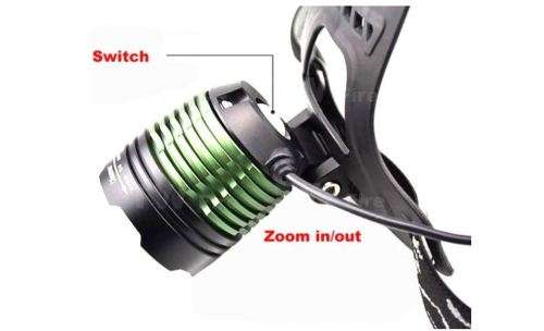 T6 LED 1800 Lumen Rechargeable Headlamp With Zoomable Focus - 4 Modes Blue Light - 2 Available!!