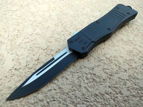8" Black Tactical Recon OTF Combat Pocket Knife