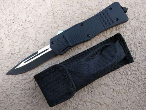 8" Black Tactical Recon OTF Combat Pocket Knife
