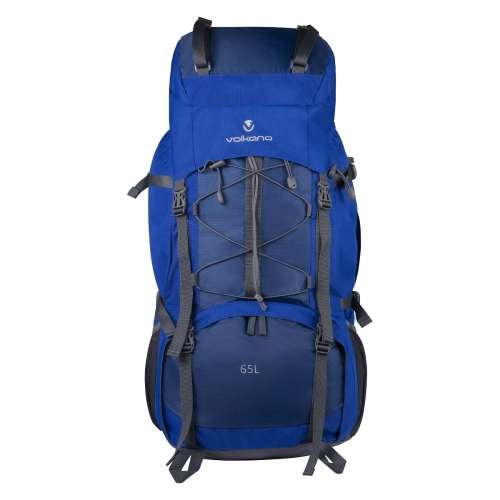 Volkano Icepick Series Backpack in Blue with 65 Litre Capacity and Rain Cover