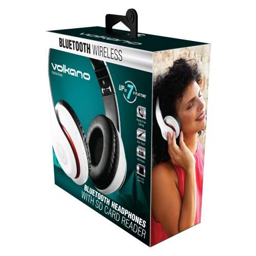 Volkano Impulse Series Bluetooth Headphones - White