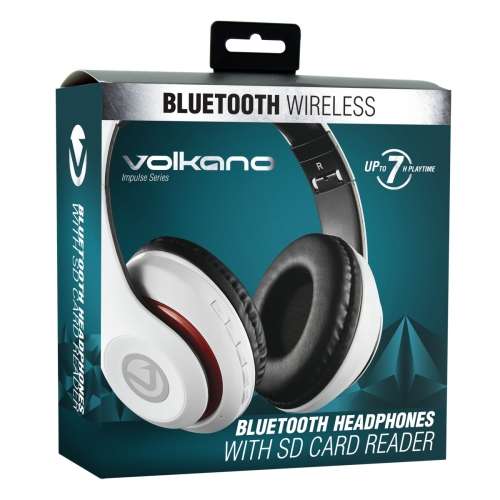 Volkano Impulse Series Bluetooth Headphones - White