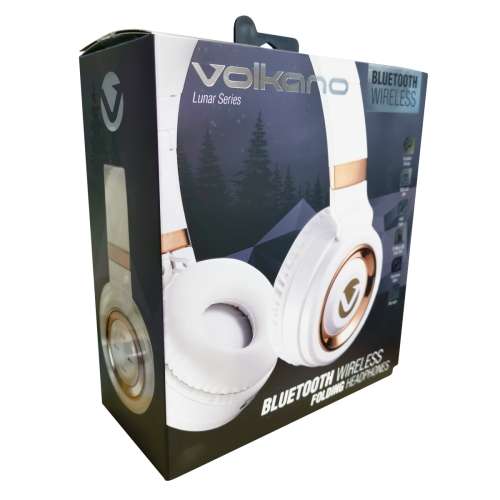 Volkano Lunar Series Bluetooth headphones - White/Gold