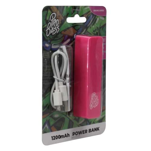 Pro Bass Engine Series 1200mAh Powerbank - Pink