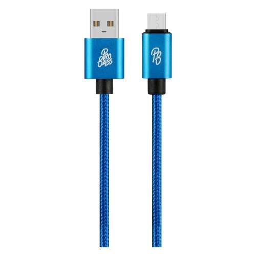 Pro Bass Braided Series Micro USB Cable - Blue