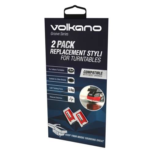 Volkano Groove Series Turntable Replacement Styli - 2 Pack