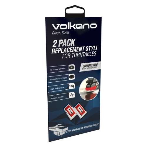 Volkano Groove Series Turntable Replacement Styli - 2 Pack