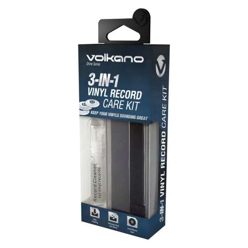 Volkano Shine Series Dust-Off Velvet Record Cleaner Set (3-in-1)