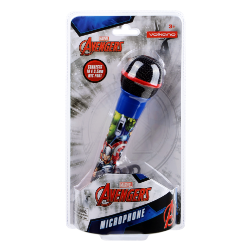 Marvel Avengers Kids Handheld Aux Microphone with 150cm Cable and 65mm Aux Adaptor