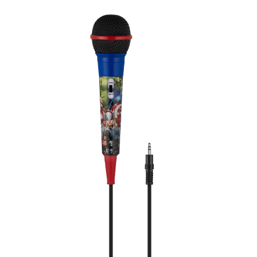 Marvel Avengers Kids Handheld Aux Microphone with 150cm Cable and 65mm Aux Adaptor