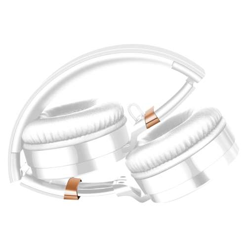 Volkano Lunar Series Bluetooth Wireless Headphones in White and Rose Gold with FM Radio