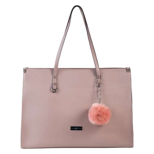 SupaNova Pom Pom Series Fashionable 15.6` Ladies Laptop Handbag in Dusty Pink