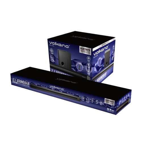 Volkano Orphic Series 60W 2.1 Soundbar with Remote Control, Subwoofer, 3D Sound Modes, EQ Modes