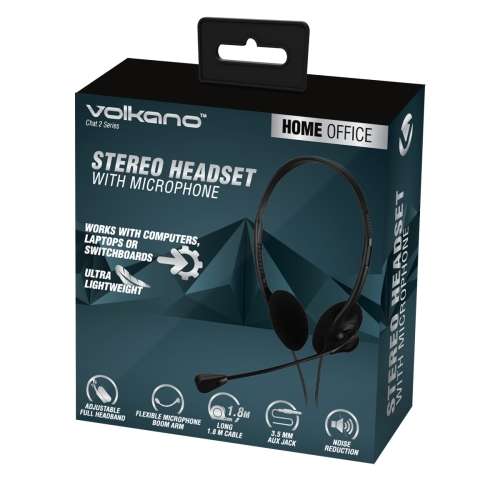 Volkano Chat 2 Aux Series Stereo Headset with Microphone