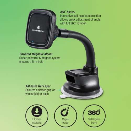 Volkano Hold Series Magnetic Flexi Dash Phone Holder