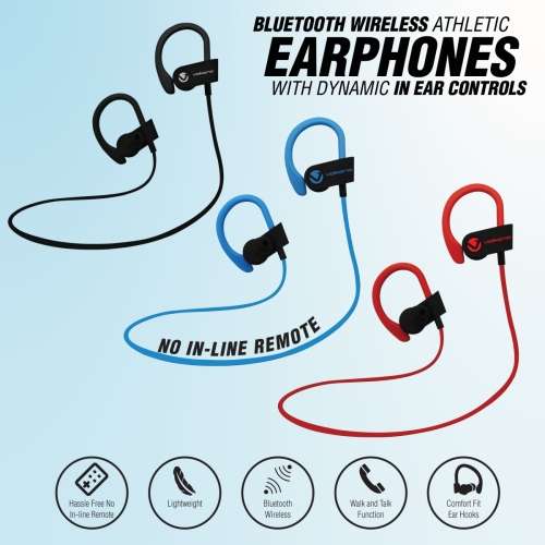 Volkano Race Series Bluetooth Sports Hook Earphones with Microphone - Black