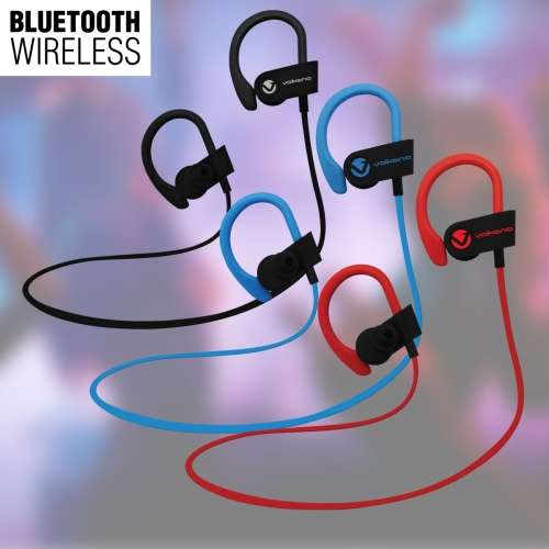 Volkano Race Series Bluetooth Sports Hook Earphones with Microphone - Black
