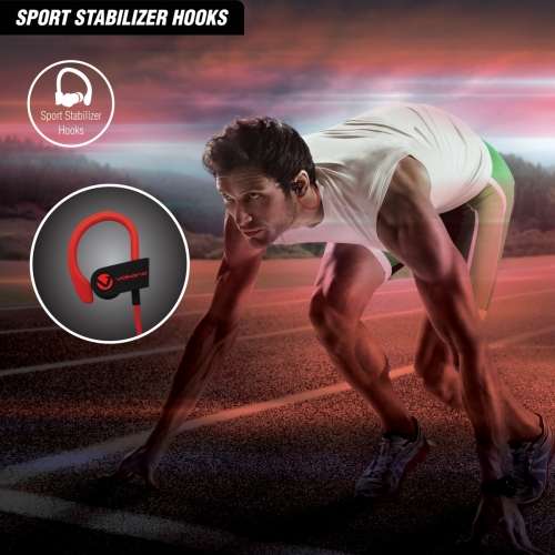 Volkano Race Series Bluetooth Sports Hook Earphones with Microphone - Black