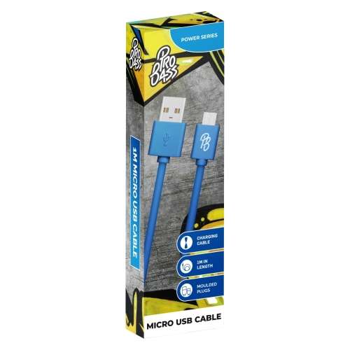 Pro Bass Power Series Micro USB Cable - Blue