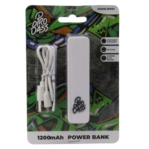 Pro Bass Engine Series 1200mAh Powerbank - White