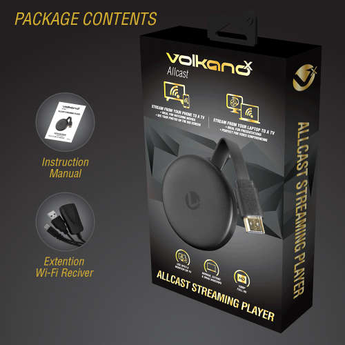 Volkano Allcast Series Wireless Cast Receiver for PC, Laptops, Mobile Phones, and Projectors