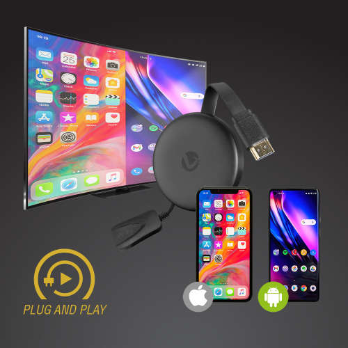 Volkano Allcast Series Wireless Cast Receiver for PC, Laptops, Mobile Phones, and Projectors