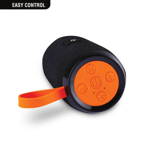 Volkano Stun Series Explosive Bluetooth Fabric Speaker with Micro SD Card Reader, Built-in FM Radio