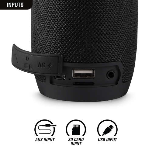 Volkano Stun Series Explosive Bluetooth Fabric Speaker with Micro SD Card Reader, Built-in FM Radio