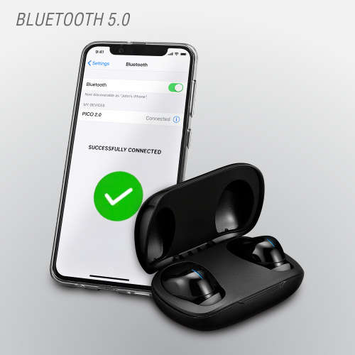 Volkano Pico 2.0 Series True Wireless Bluetooth Earbuds - Black