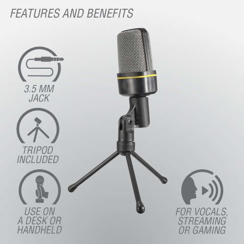 Volkano Stream Media Series 3.5mm Desktop Microphone