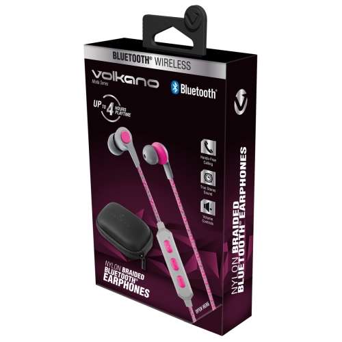 Volkano Moda Series Bluetooth Earphones - Pink