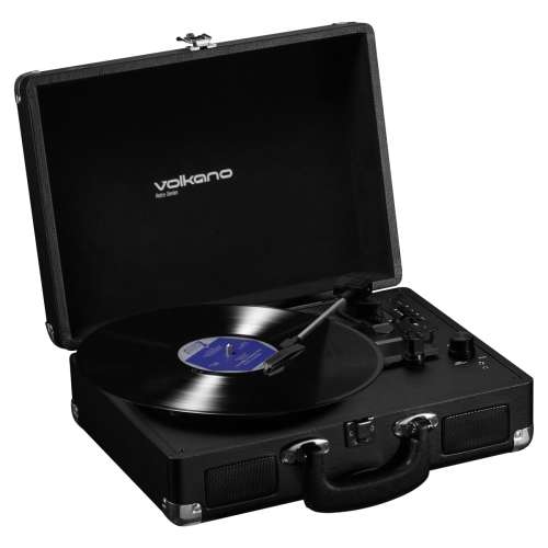 Volkano Retro Series Portable Vinyl Player and Bluetooth Speaker - Black