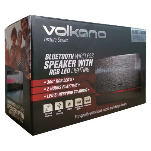 Volkano Texture Series Bluetooth Speaker - Dark Grey