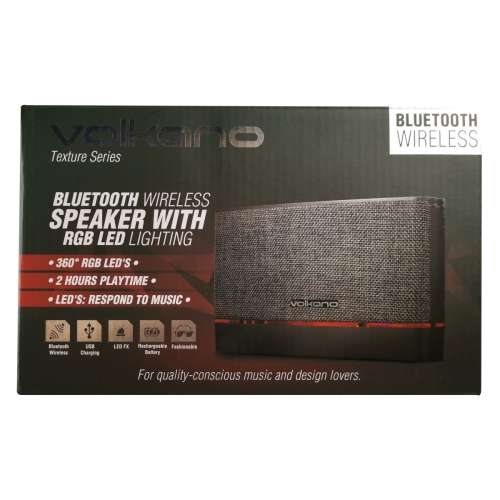 Volkano Texture Series Bluetooth Speaker - Dark Grey