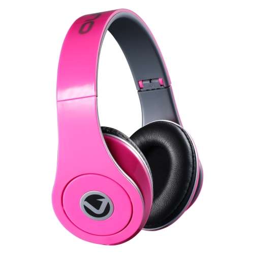Volkano Dual Neo Series Headphone and Earphone Combo - Neon Pink