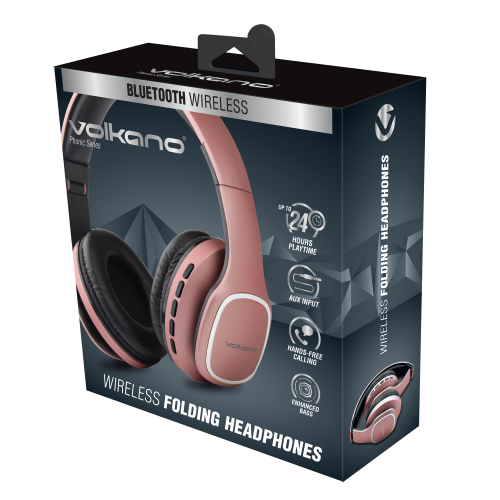 Volkano Bluetooth Headphones - Phonic Series  Rose Gold