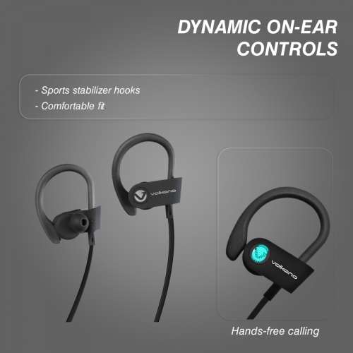 Volkano Race Bluetooth Sports Earphones - Black