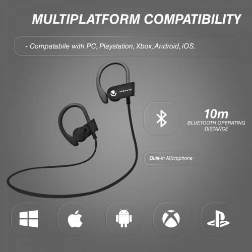 Volkano Race Bluetooth Sports Earphones - Black