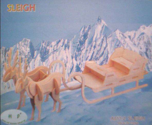 3D Wood Craft Construction Kit - Sleigh
