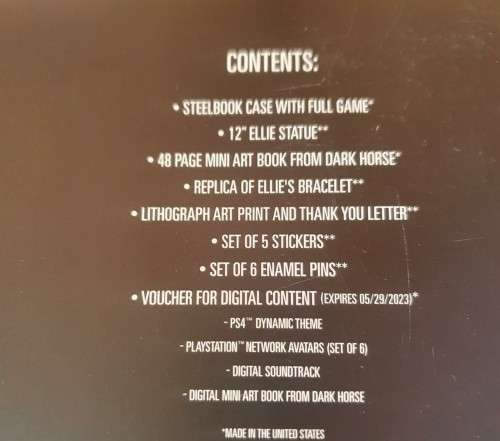 Last of us Part 2 Collectors Edition (New Sealed)